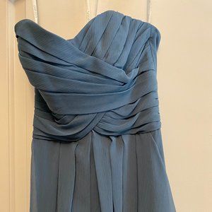 Steel blue David's Bridal dress